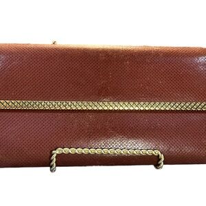 Elegant Brown Bottega Veneta Wallet with Gold Accents